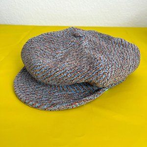Mixit Y2K Newsboy Hat, Blue Green Orange Brown, OS